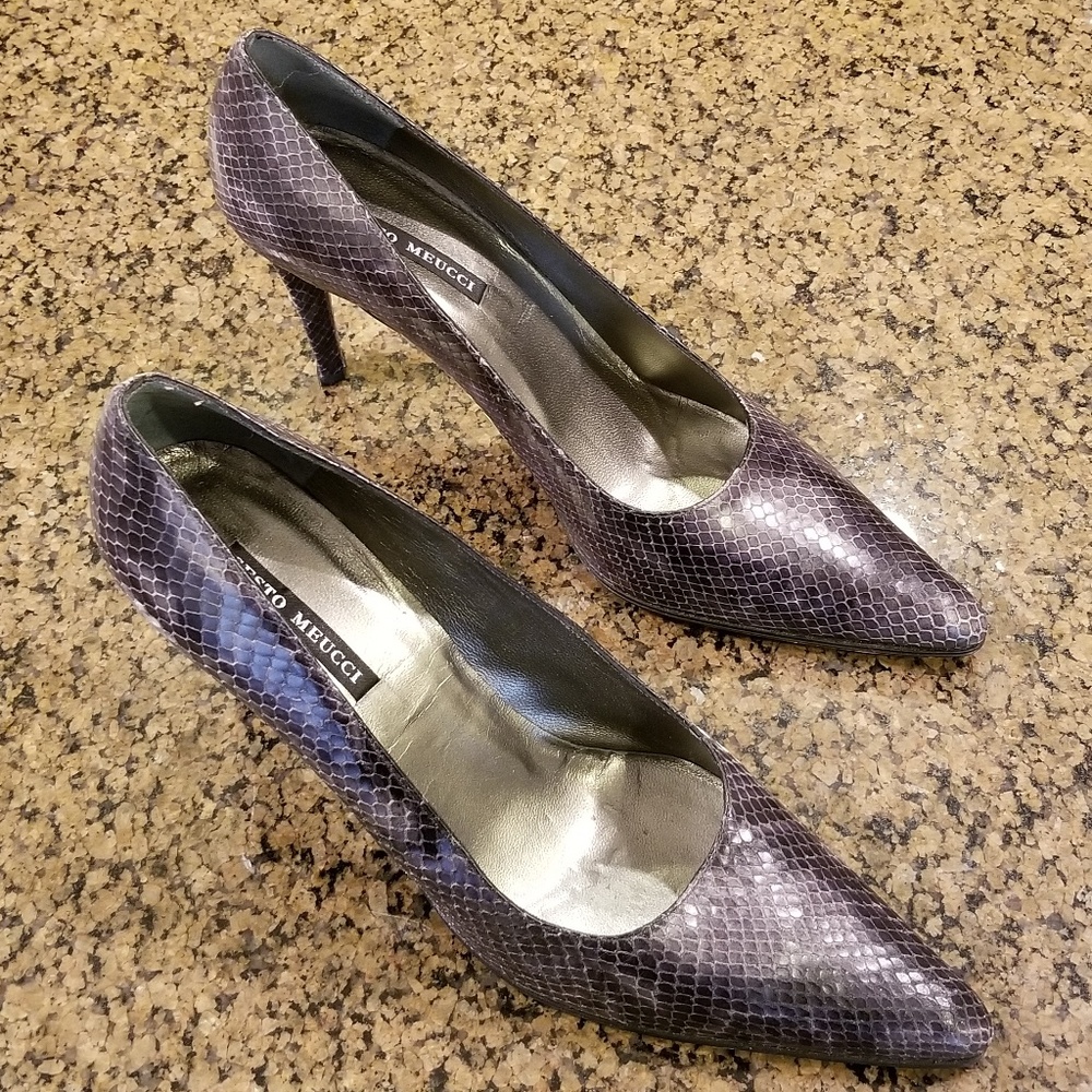 Sesto Meucci Snakeskin Leather Pumps - 12 M